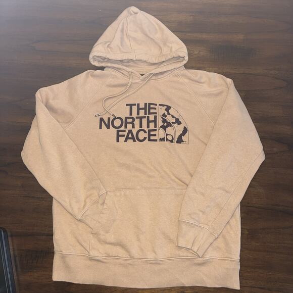 Womens The North Face Fleece Hoodie Sweatshirt Size Medium Brown Tone On Tone - Picture 1 of 8